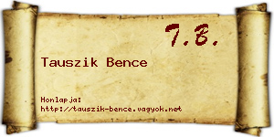 Tauszik Bence névjegykártya